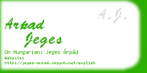 arpad jeges business card